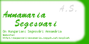 annamaria segesvari business card